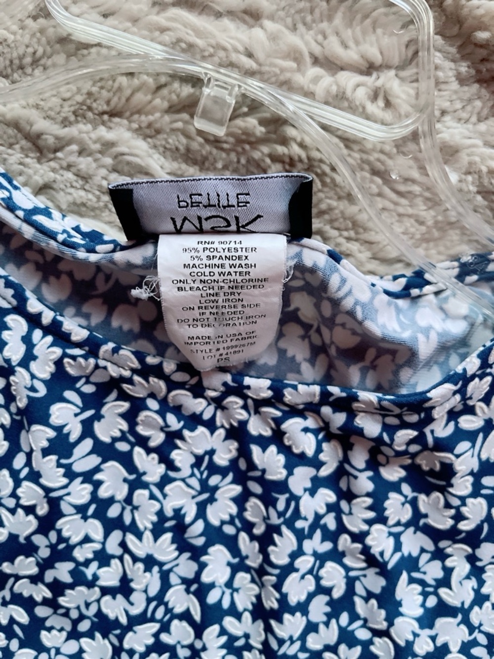 MSK Petite Blue Floral Puff Sleeve Mini Dress 🤍🌿 - Picture 4 of 8